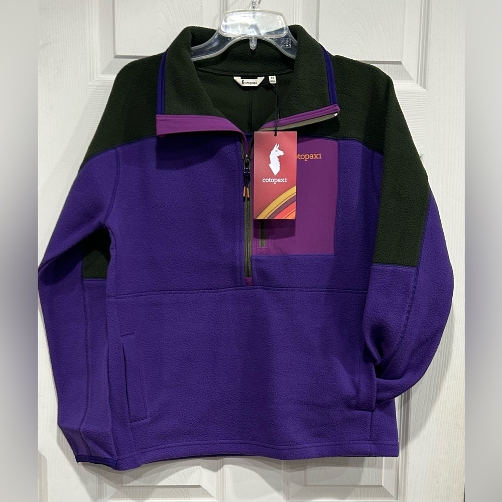 Cotopaxi Women's Medium Abrazo Fleece Half-Zip Jacket Purple Green Pullover NWT